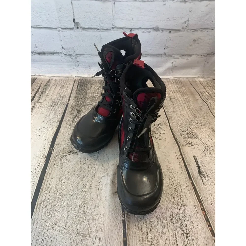 BOGS Girl’s “Sidney” Lace Up Buffalo Plaid Boots / Size: 12